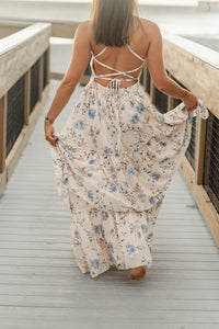 INDIE BLUE Women Women's Wendy Dress (floral blue chiffon)