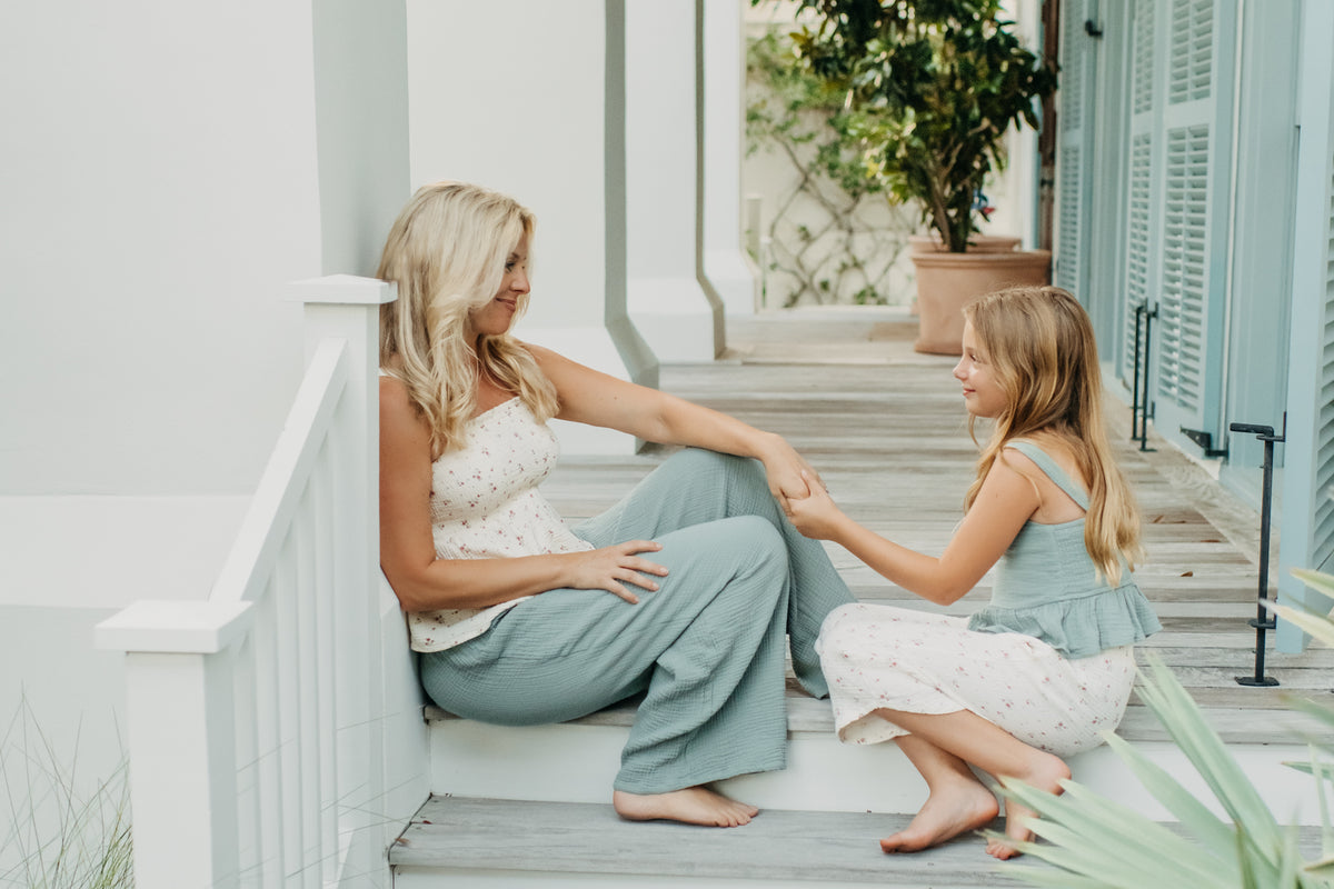 INDIE BLUE Separates Eden Capris (soft floral muslin) FINAL SALE