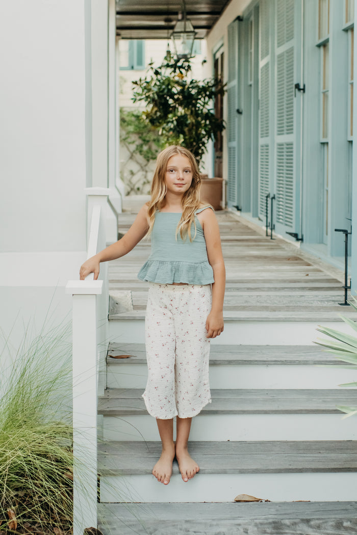 INDIE BLUE Separates Eden Capris (soft floral muslin) FINAL SALE