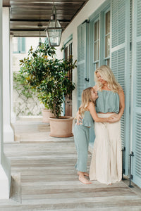 INDIE BLUE Women Women's Bella Maxi Pants (almond soft linen)