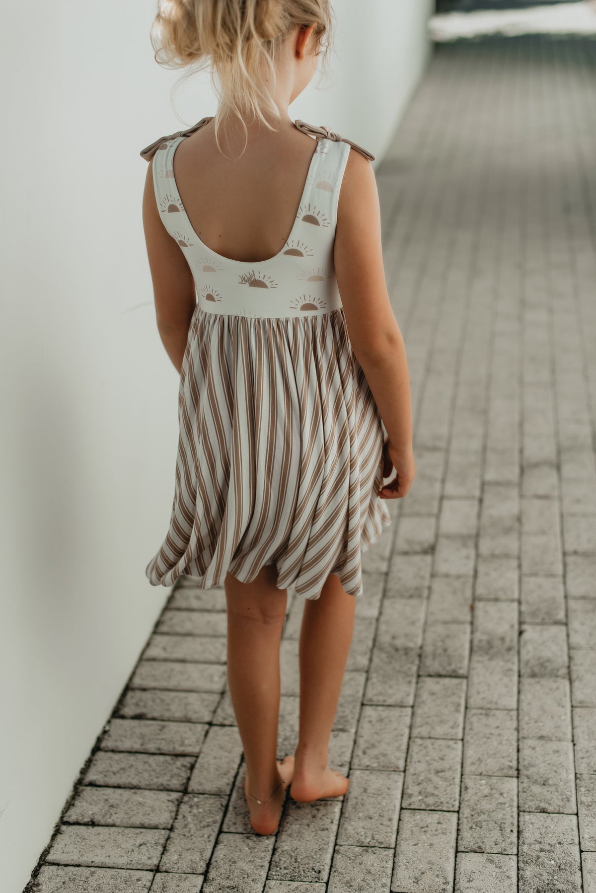 INDIE BLUE Dresses Liza Twirl Dress (ash stripe) FINAL SALE
