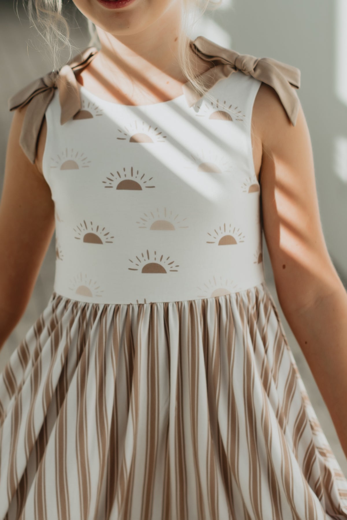 INDIE BLUE Dresses Liza Twirl Dress (ash stripe) FINAL SALE