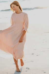 INDIE BLUE Women Women's Celine Dress (petal pink swiss dot)