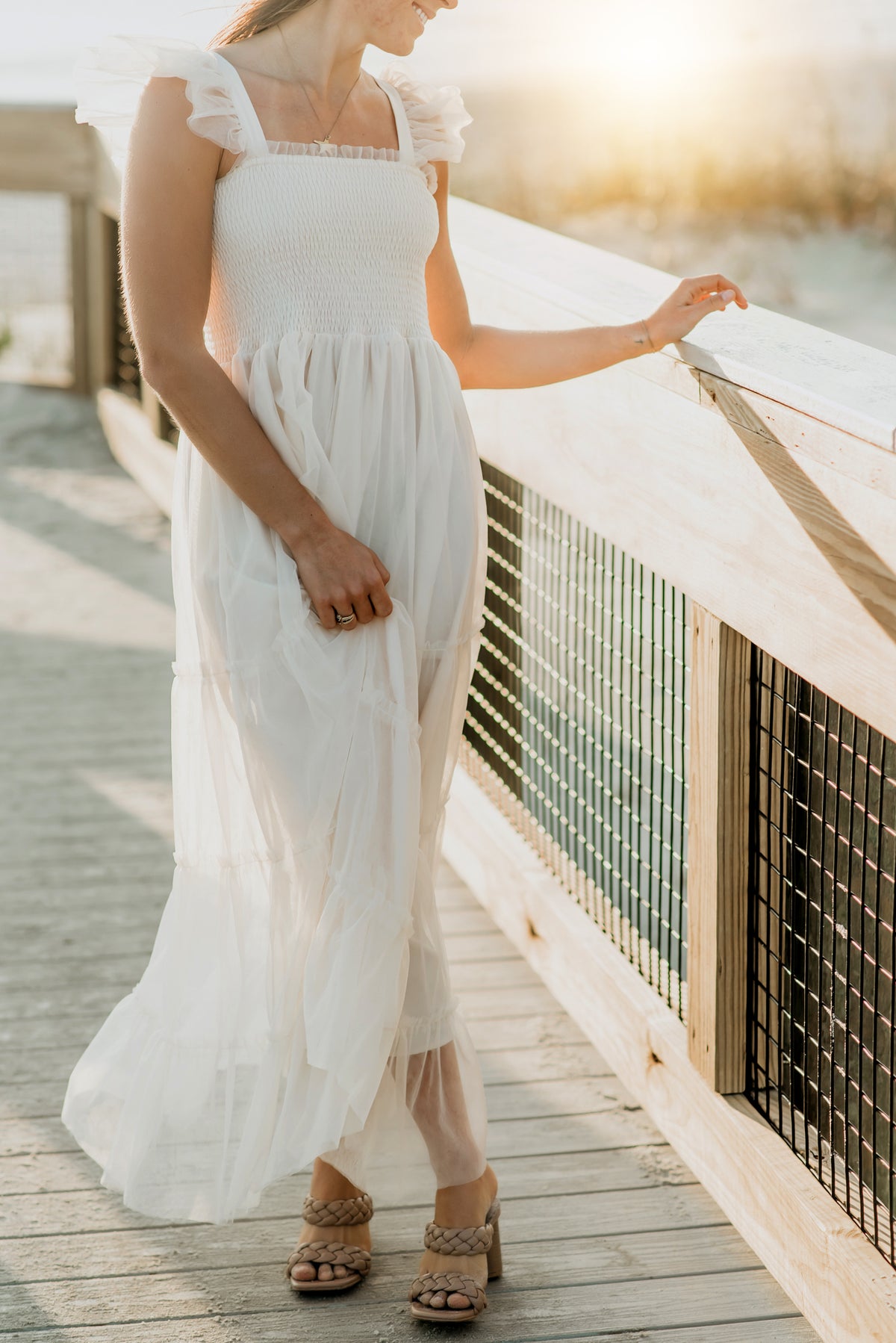 INDIE BLUE Women Women's Pia Dress (antique ivory tulle)