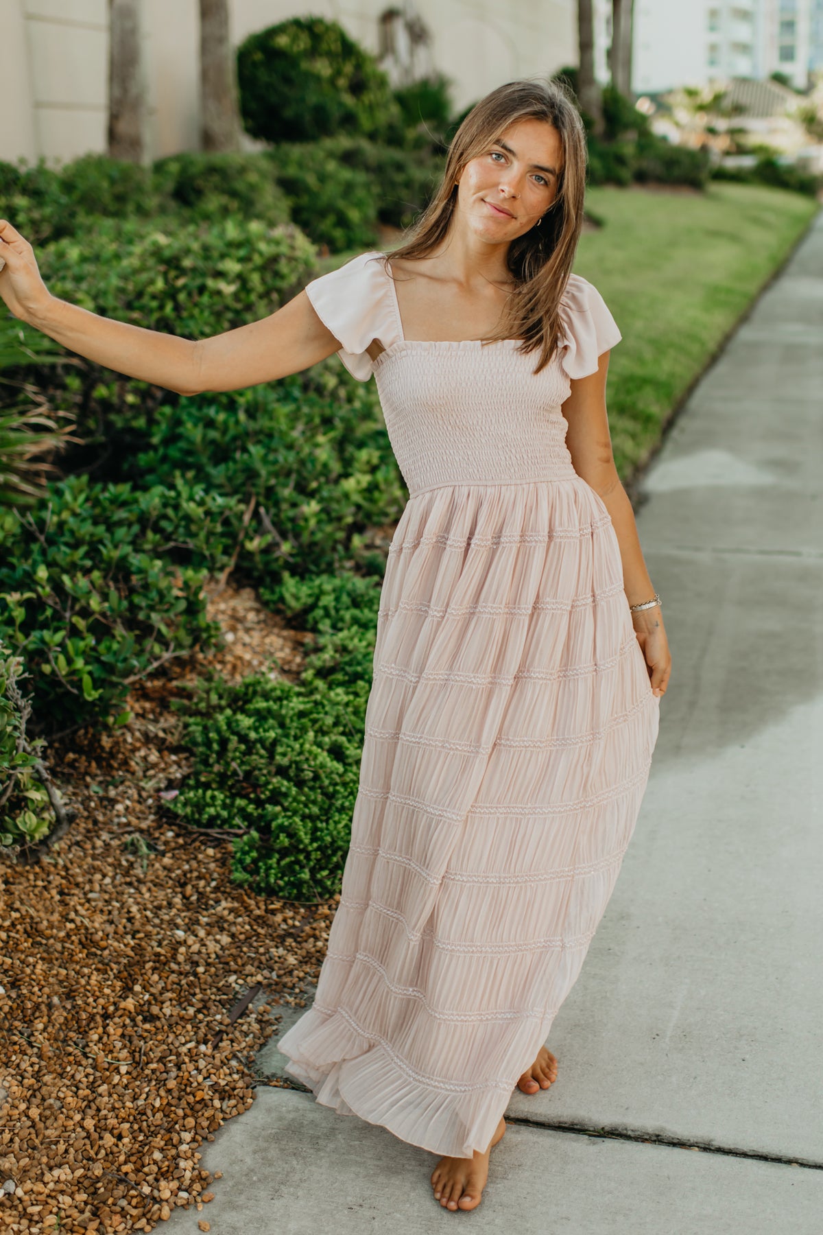 INDIE BLUE Women Women's Marabella Dress (soft pink chiffon)