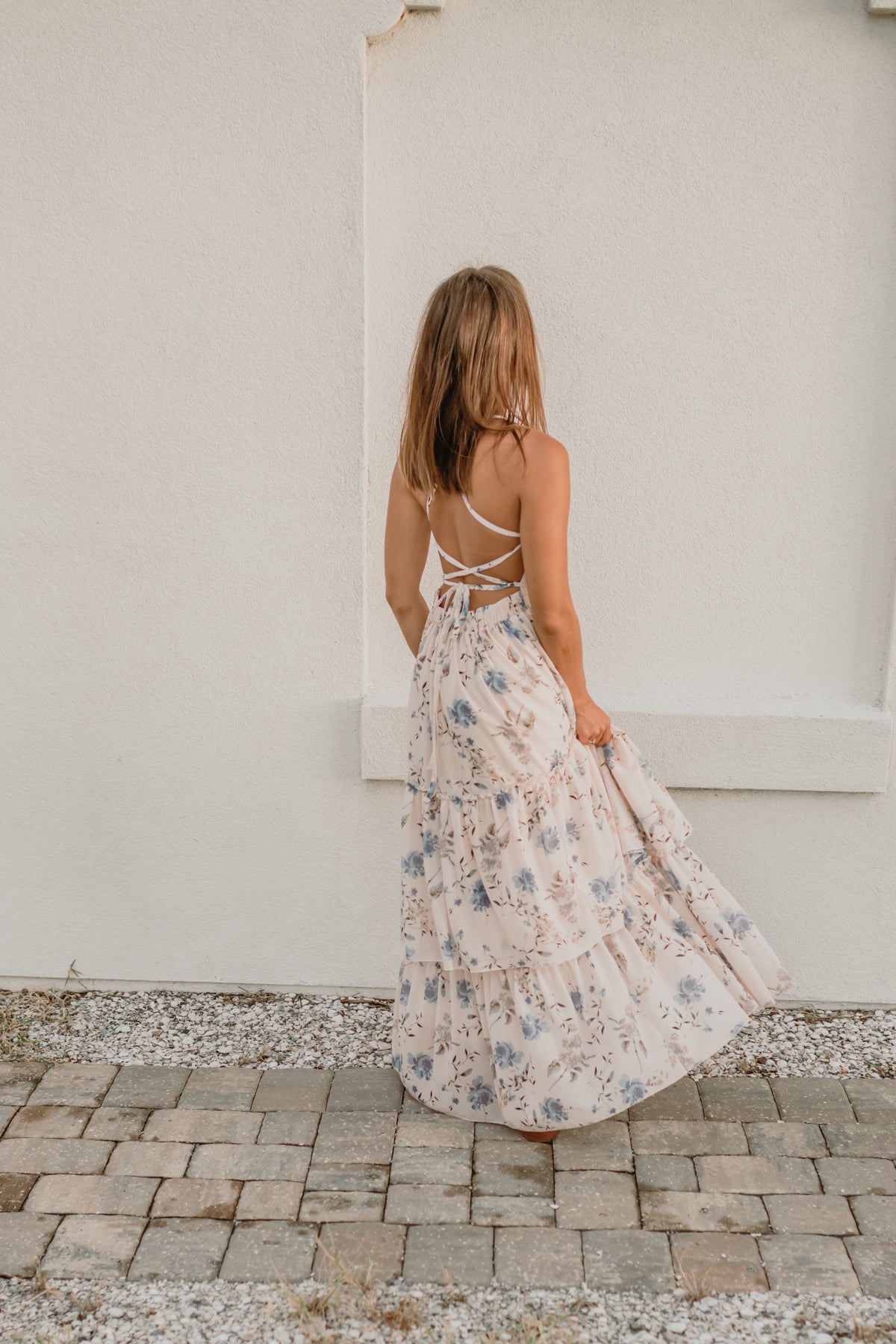 INDIE BLUE Women Women's Wendy Dress (floral blue chiffon)