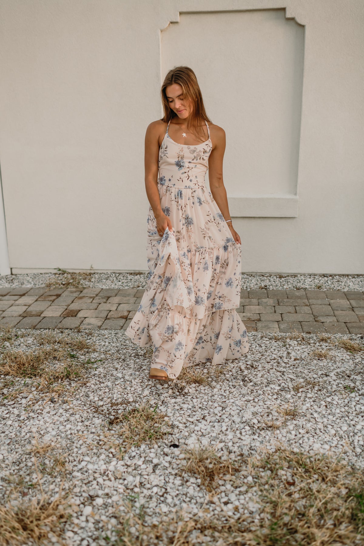 INDIE BLUE Women Women's Wendy Dress (floral blue chiffon)