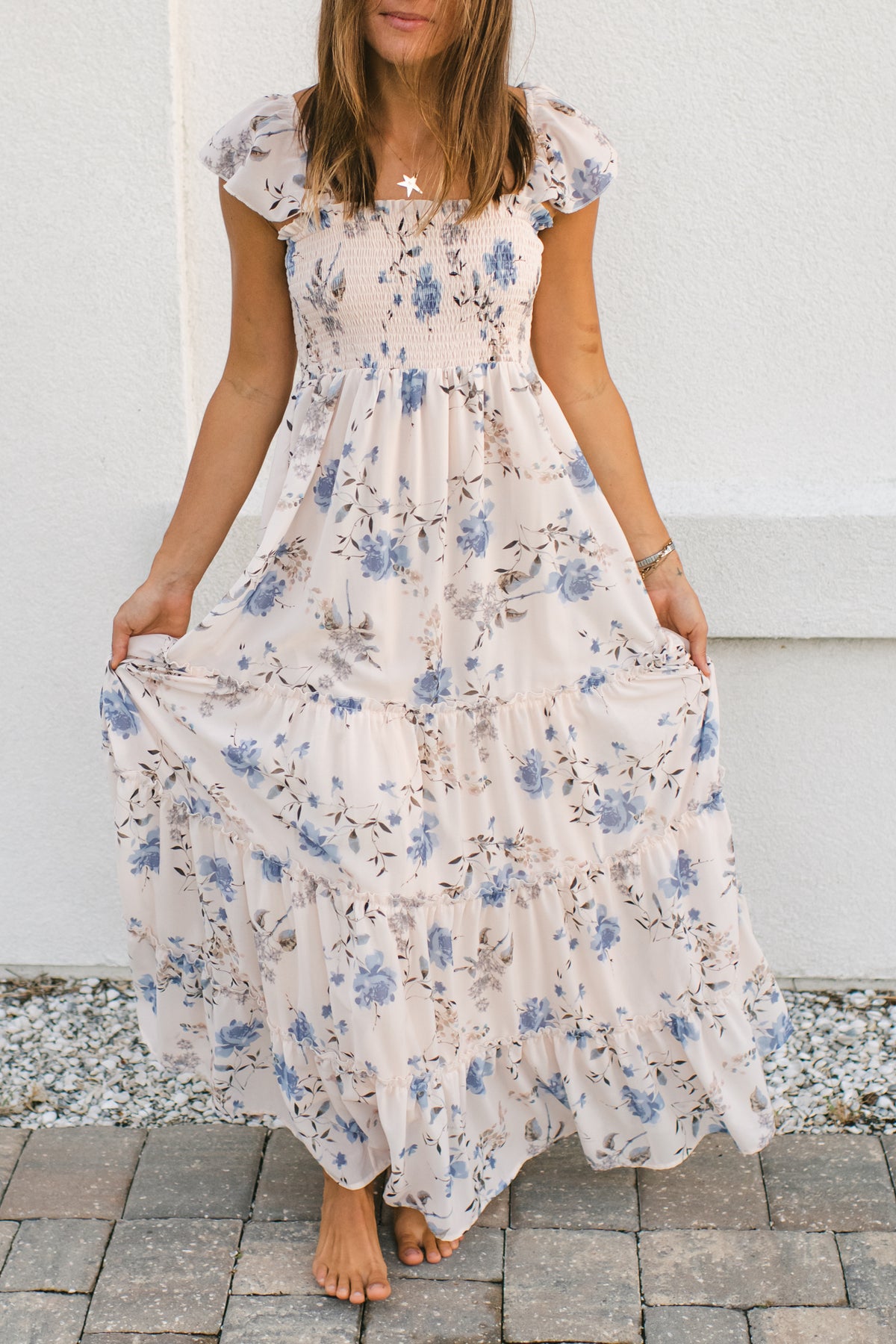INDIE BLUE Women Women's Marabella Dress (floral blue chiffon)