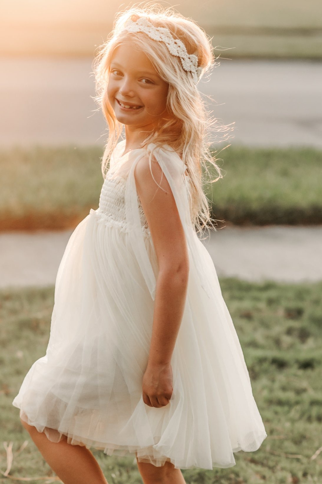 INDIE BLUE Dresses Isa Dress (antique ivory tulle)