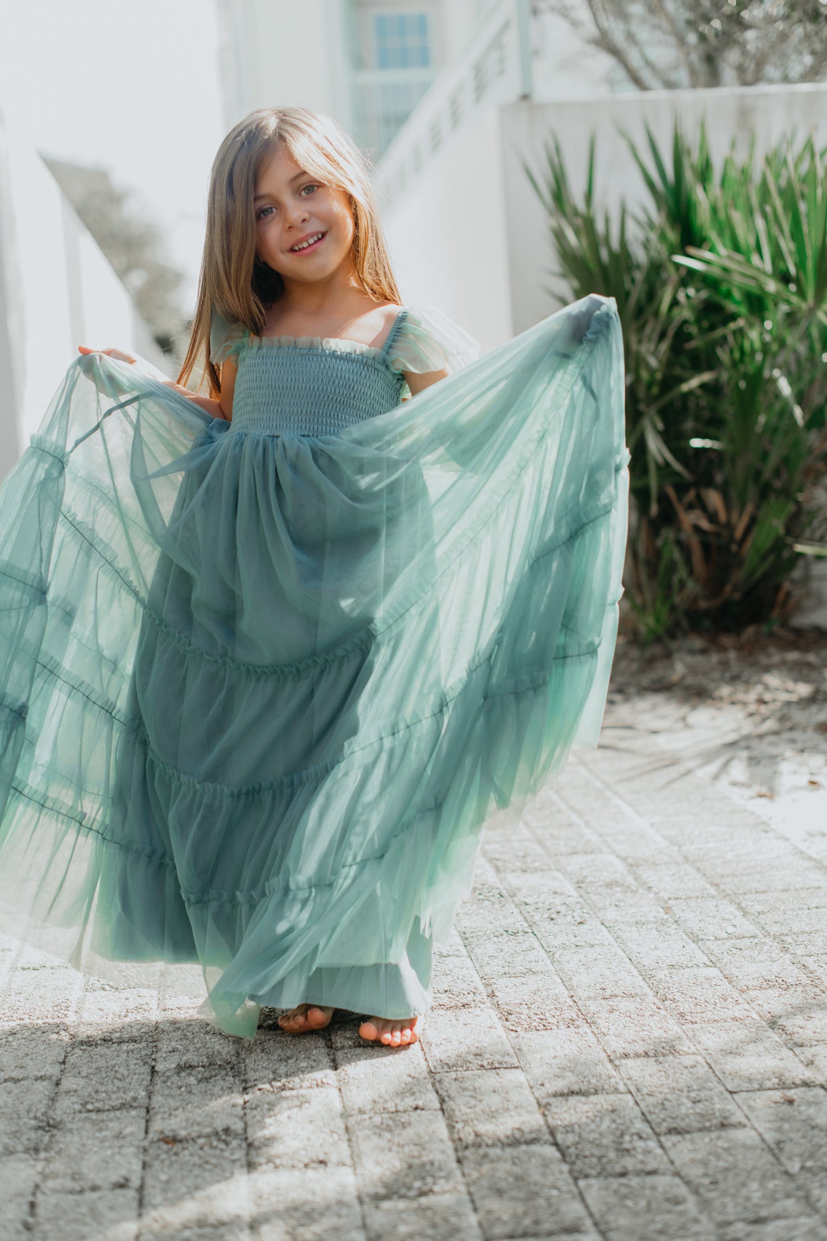 INDIE BLUE Dresses Marabella Dress (soft teal tulle)