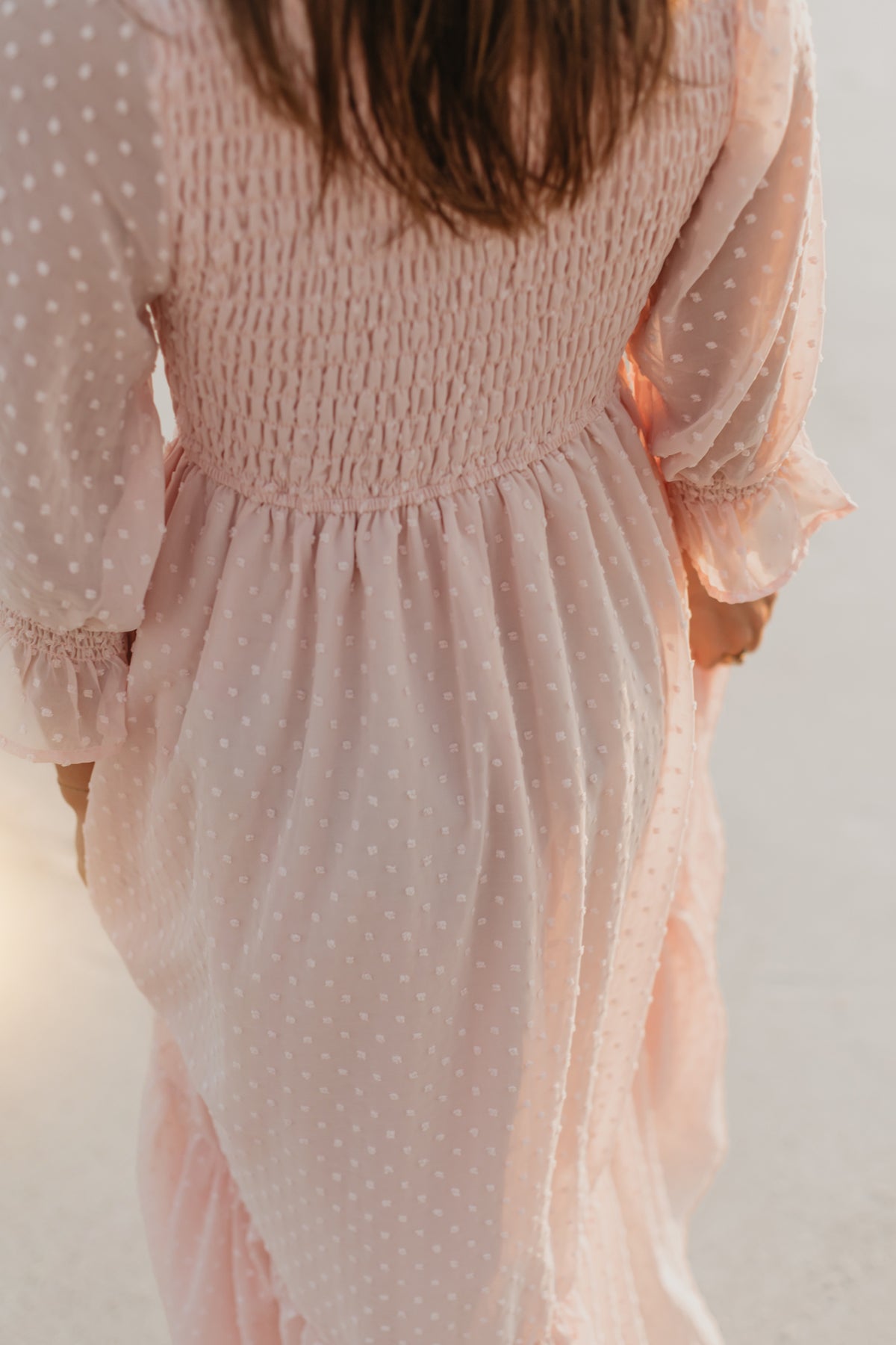 INDIE BLUE Women Women's Celine Dress (petal pink swiss dot)
