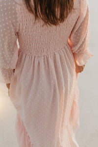 INDIE BLUE Women Women's Celine Dress (petal pink swiss dot)