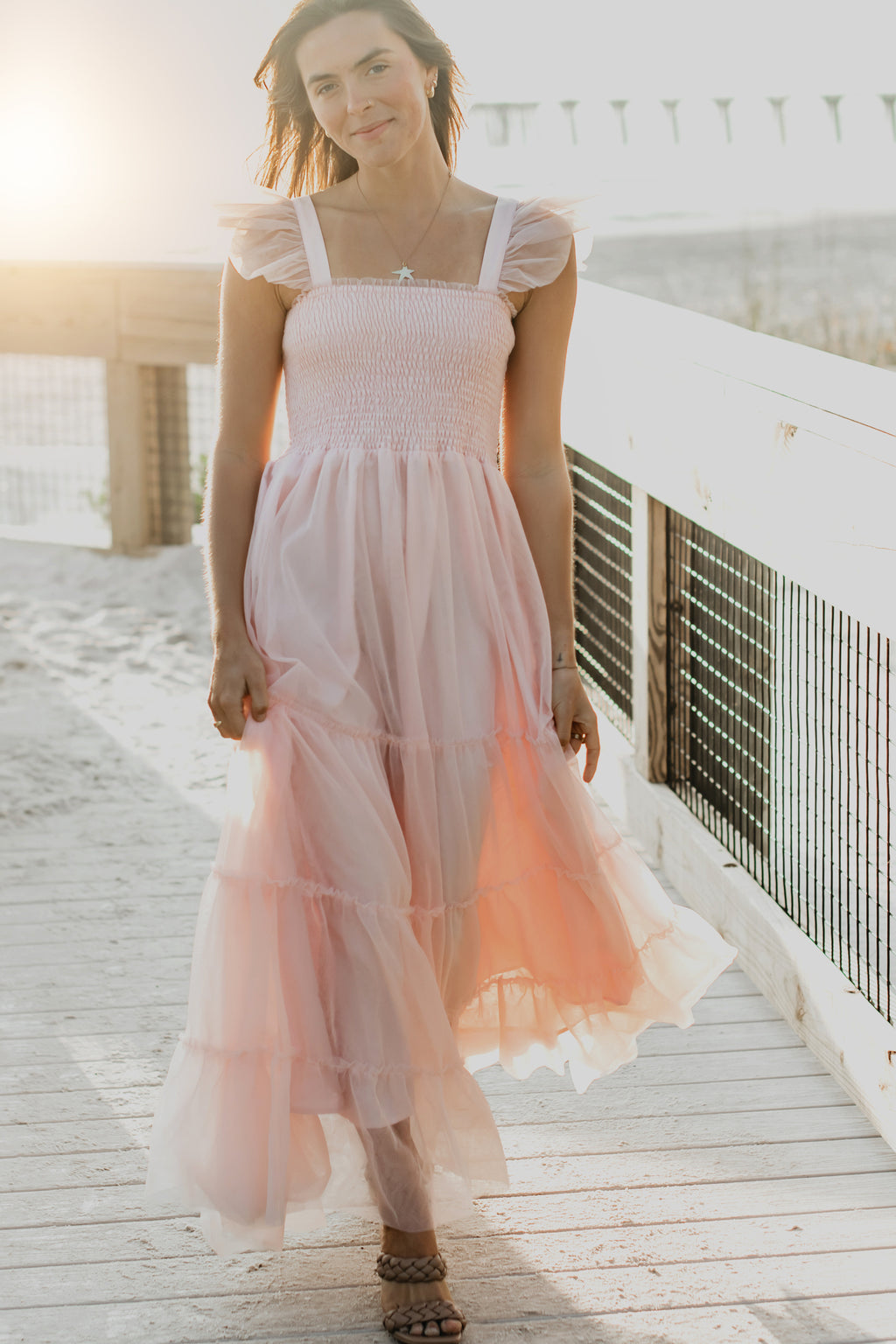 strapless open back dress Women's Pia Dress (pretty pink tulle) – INDIE BLUE