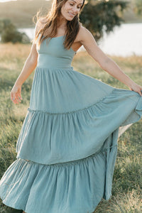INDIE BLUE Women Women's Wendy Dress (soft teal muslin)