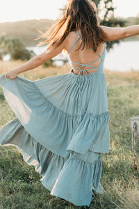 INDIE BLUE Women Women's Wendy Dress (soft teal muslin)