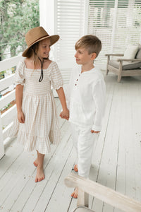 INDIE BLUE Dresses Karina (tan gingham)