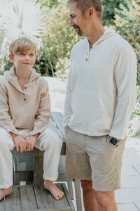 INDIE BLUE Mens Men's Knox Hoodie (light ivory muslin)