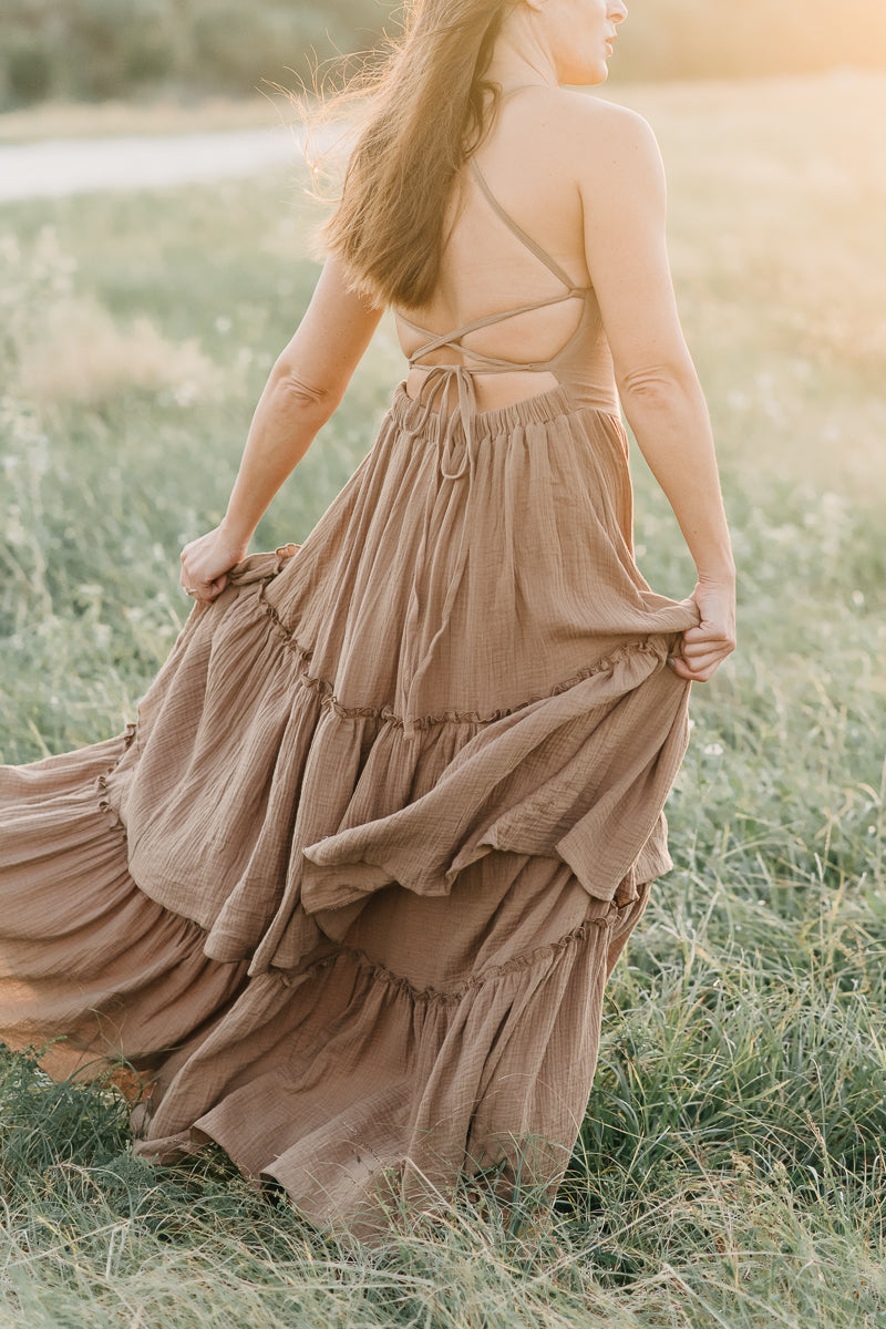 INDIE BLUE Women Women's Wendy Dress (mocha muslin)