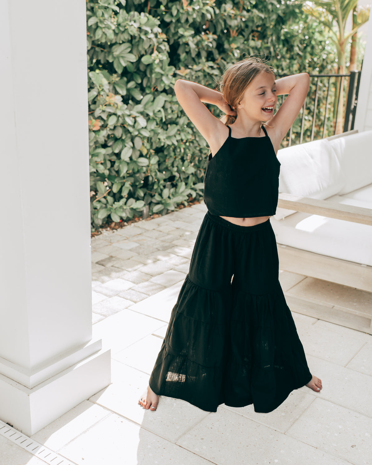 INDIE BLUE Separates Bella Maxi Pants (black soft linen) FINAL SALE