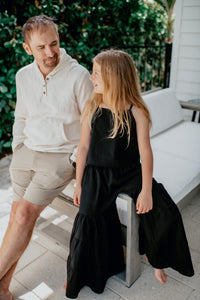 INDIE BLUE Separates Bella Maxi Pants (black soft linen) FINAL SALE