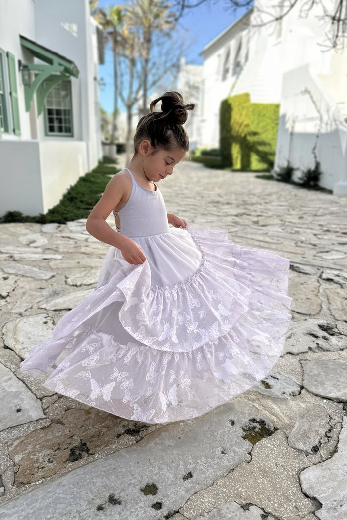 INDIE BLUE Dresses Wendy Dress (lavender butterfly tulle) FINAL SALE