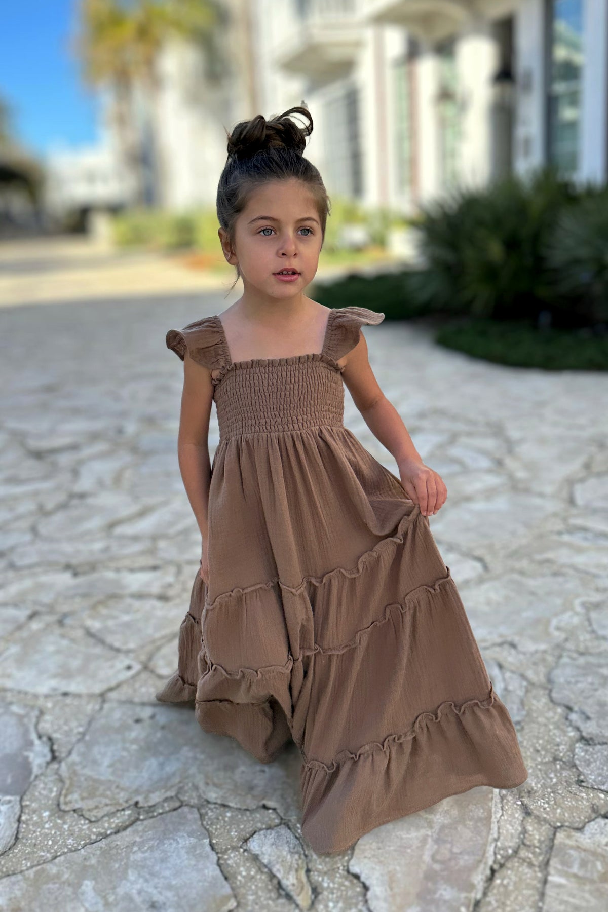 INDIE BLUE Dresses Marabella Dress (mocha muslin)