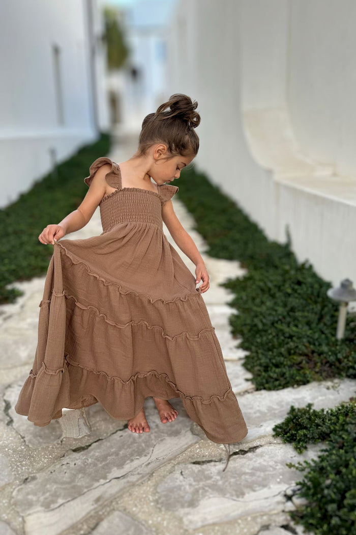 INDIE BLUE Dresses Marabella Dress (mocha muslin)
