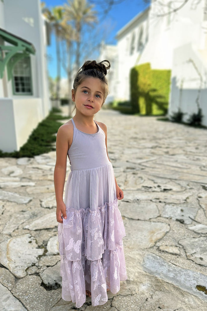 INDIE BLUE Dresses Wendy Dress (lavender butterfly tulle) FINAL SALE