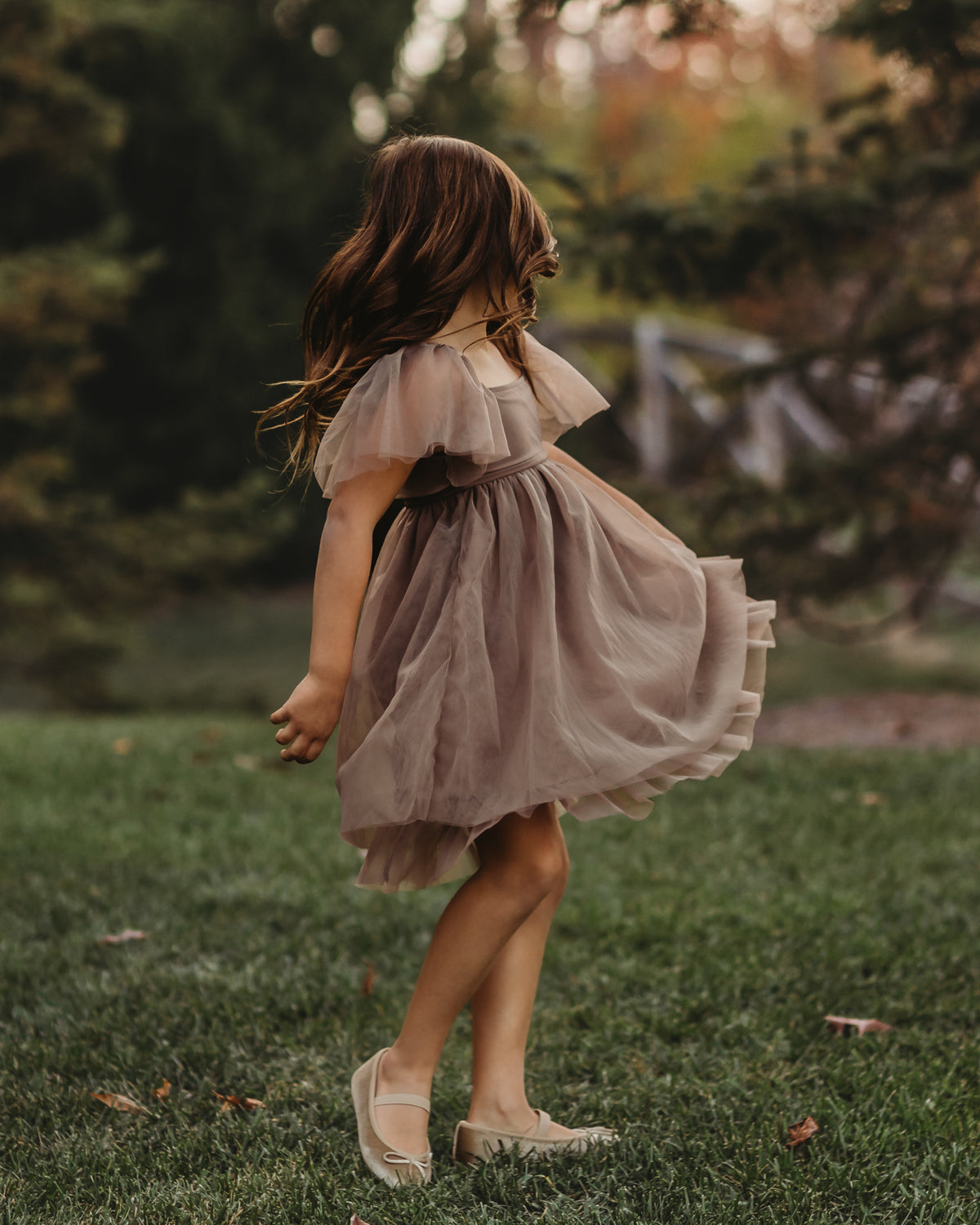 INDIE BLUE Dresses Fawn Dress (mocha tulle)