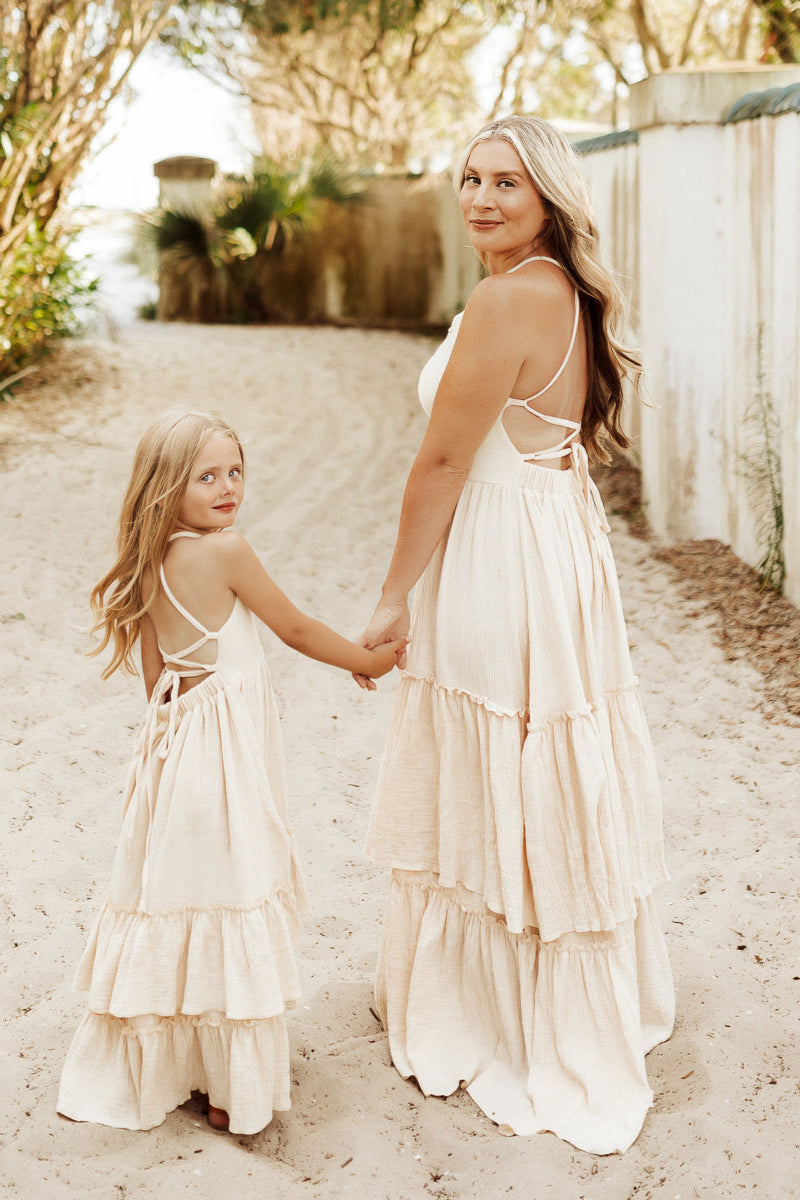 INDIE BLUE Women Women's Wendy Dress (sand muslin)