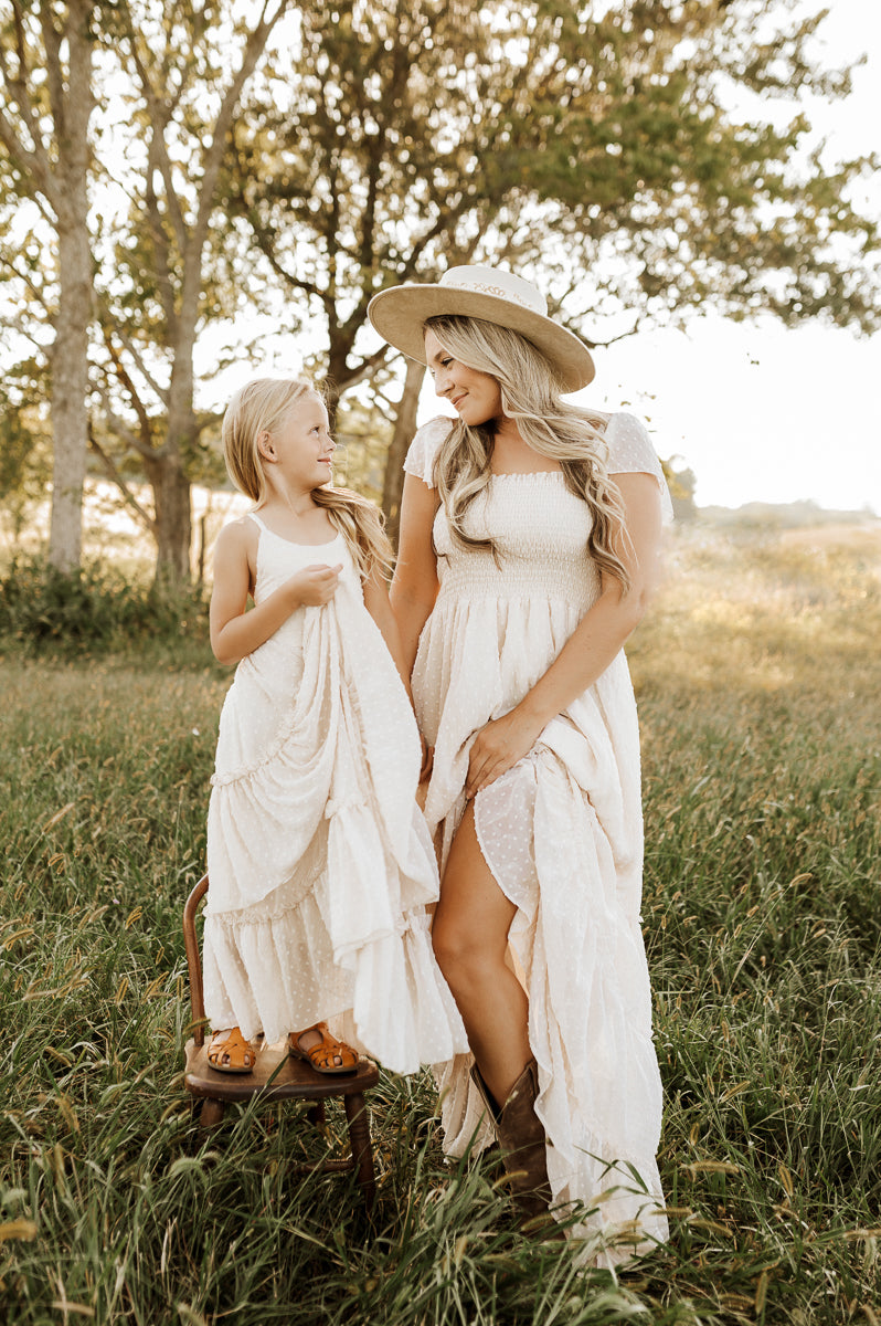 Women's Marabella Dress (natural swiss dot) – INDIE BLUE