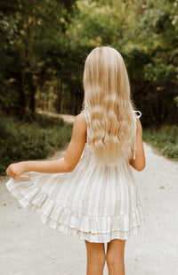 INDIE BLUE Dresses Everleigh Dress (desert stripe linen)