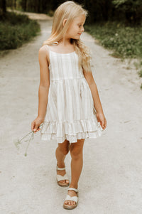 INDIE BLUE Dresses Everleigh Dress (desert stripe linen)