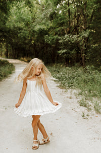 INDIE BLUE Dresses Everleigh Dress (desert stripe linen)