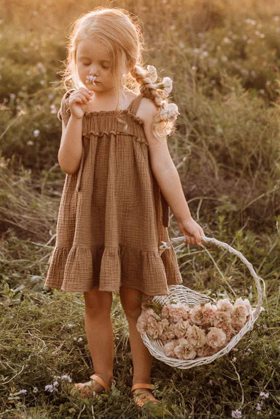 Evie Tunic Dress (mocha muslin)