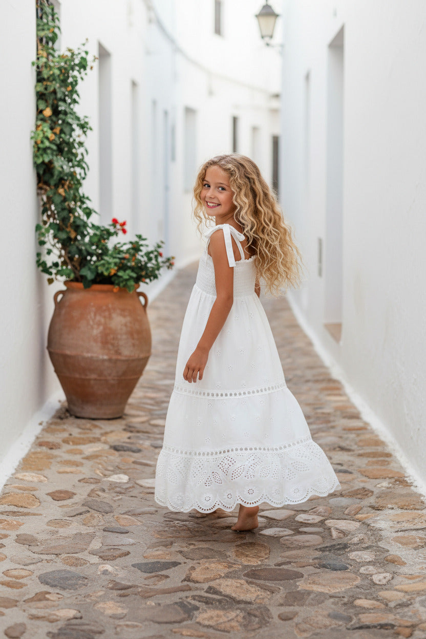 Mary Dress (white eyelet) – INDIE BLUE