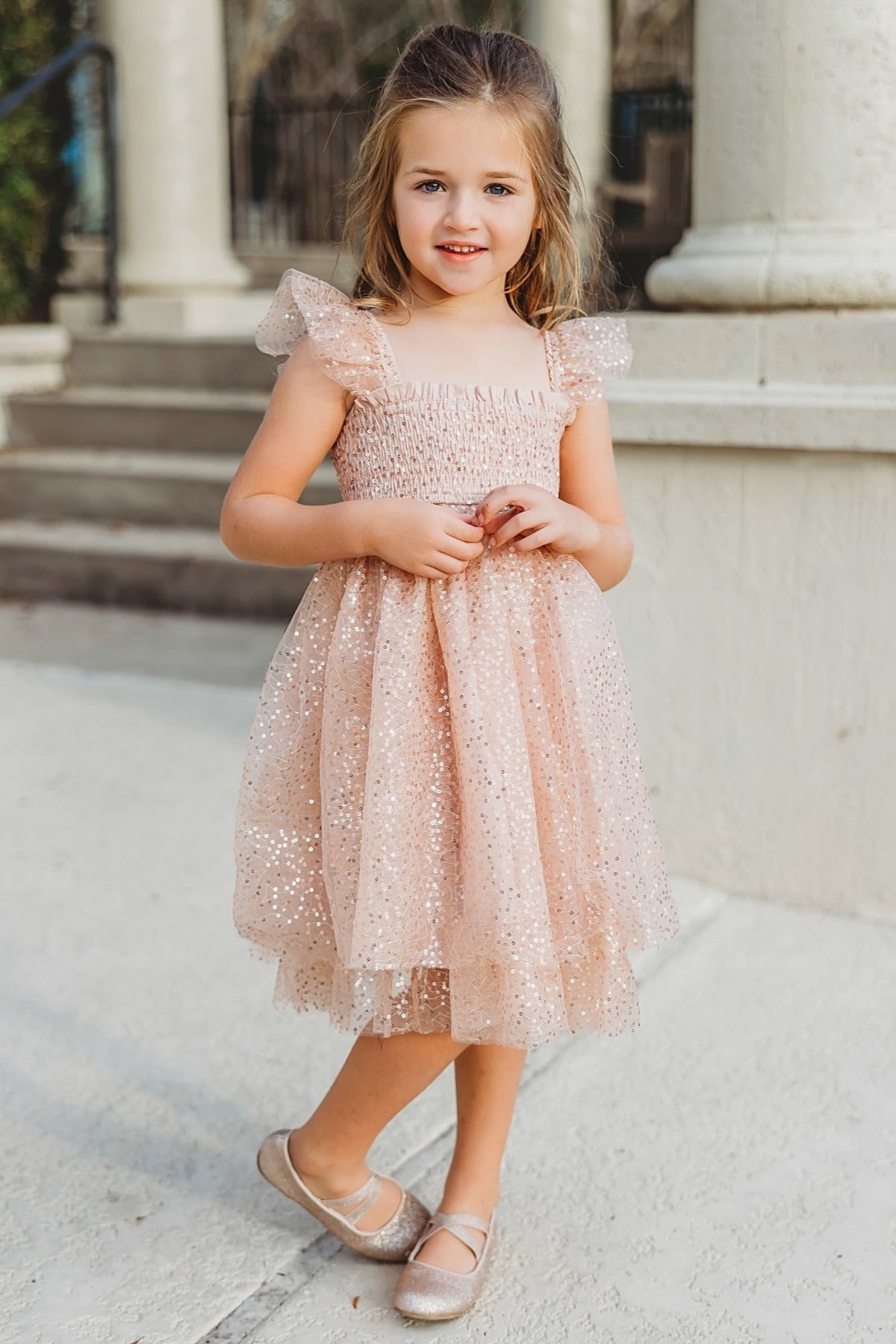 INDIE BLUE Dresses Juliet Dress (sequin pink tulle)