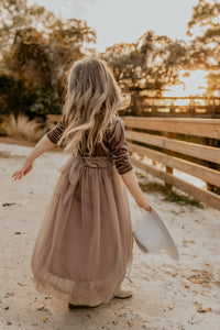 INDIE BLUE Dresses Gracie Dress (mocha velvet tulle)