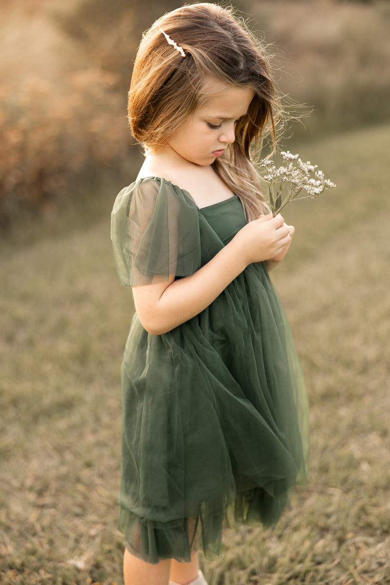 INDIE BLUE Dresses Fawn Dress (forest tulle)