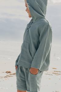 INDIE BLUE Boys Knox Hoodie (soft teal muslin)
