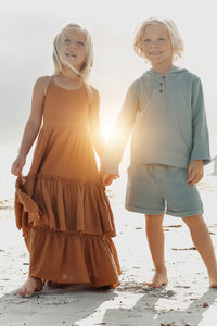 INDIE BLUE Boys Knox Shorts (soft teal muslin)