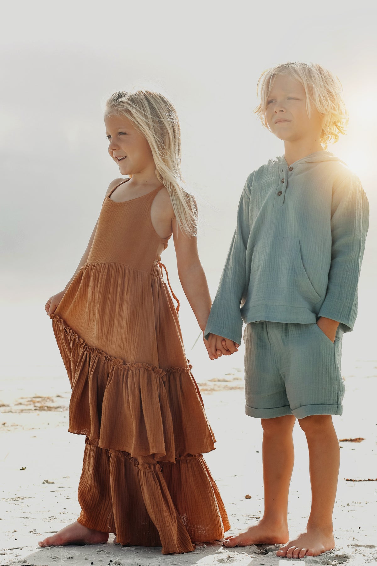 INDIE BLUE Dresses Wendy Dress (clay muslin)