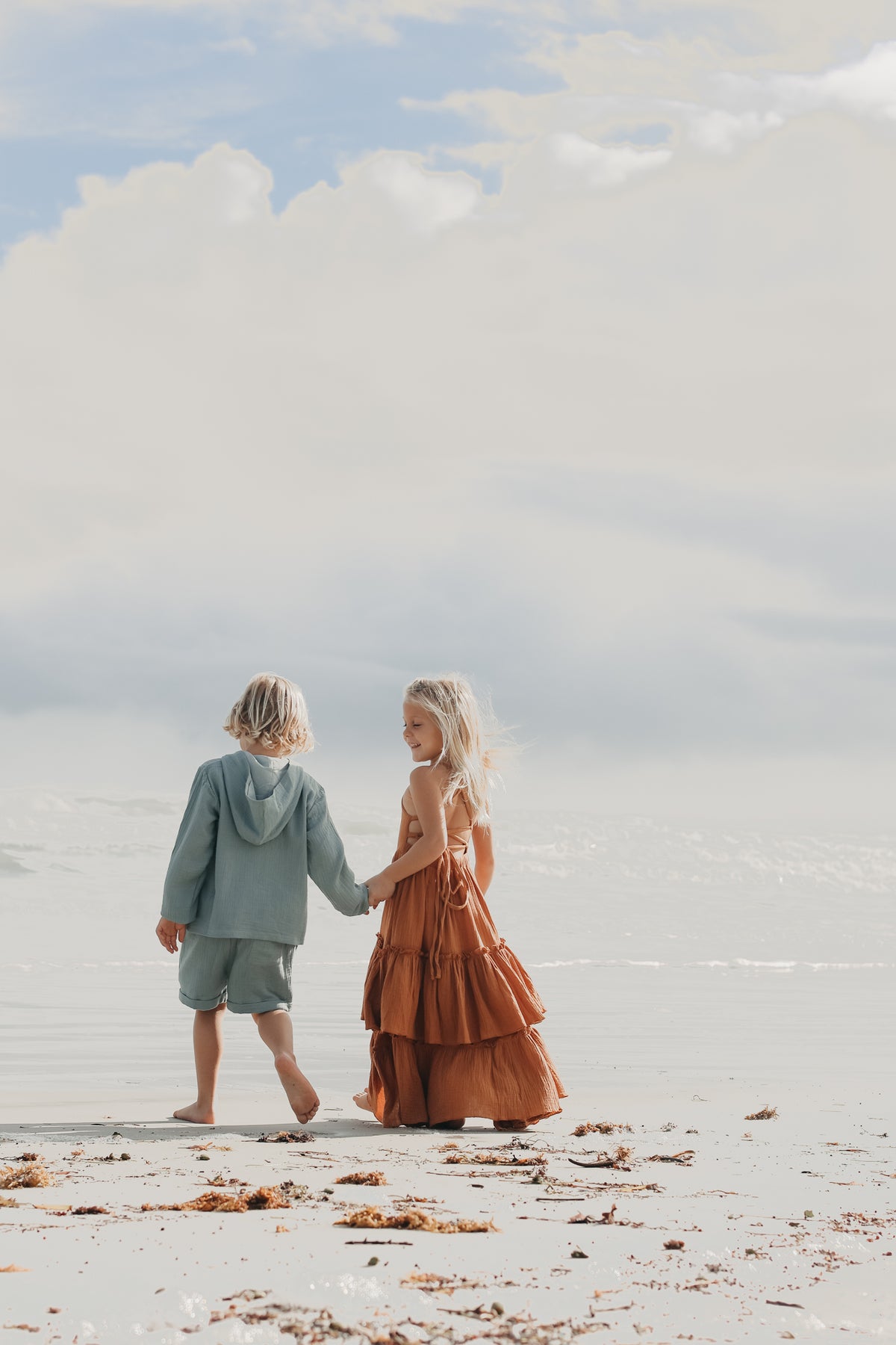 INDIE BLUE Dresses Wendy Dress (clay muslin)