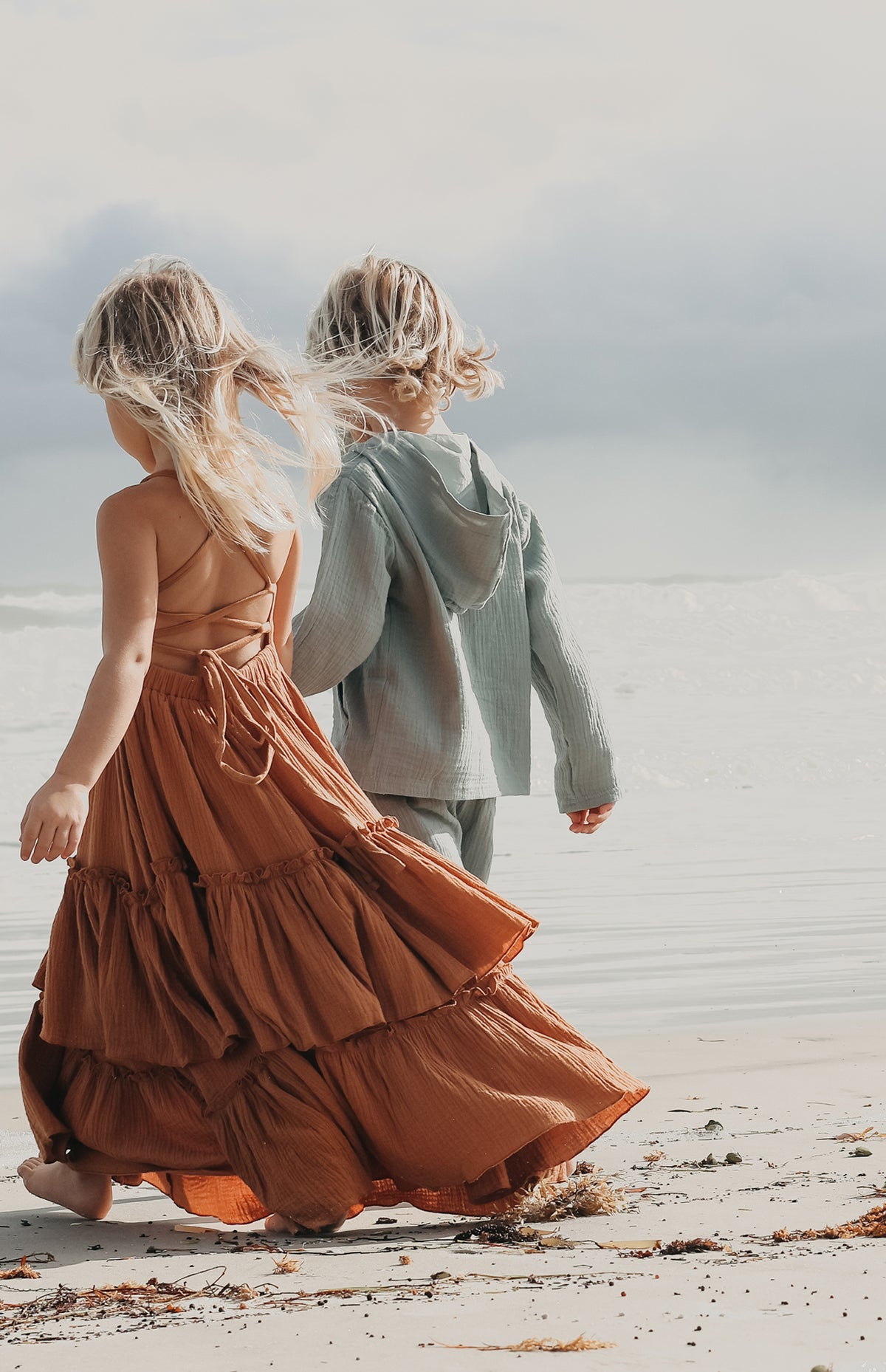 INDIE BLUE Dresses Wendy Dress (clay muslin)