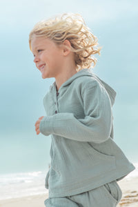 INDIE BLUE Boys Knox Hoodie (soft teal muslin)