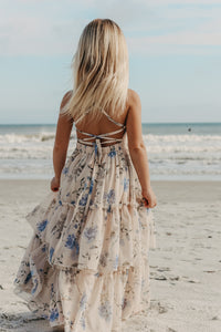 INDIE BLUE Dresses Wendy Dress (floral blue chiffon)