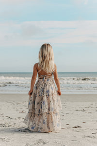 INDIE BLUE Dresses Wendy Dress (floral blue chiffon)