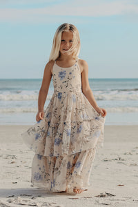 INDIE BLUE Dresses Wendy Dress (floral blue chiffon)