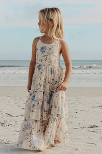 INDIE BLUE Dresses Wendy Dress (floral blue chiffon)
