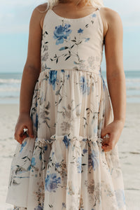 INDIE BLUE Dresses Wendy Dress (floral blue chiffon)